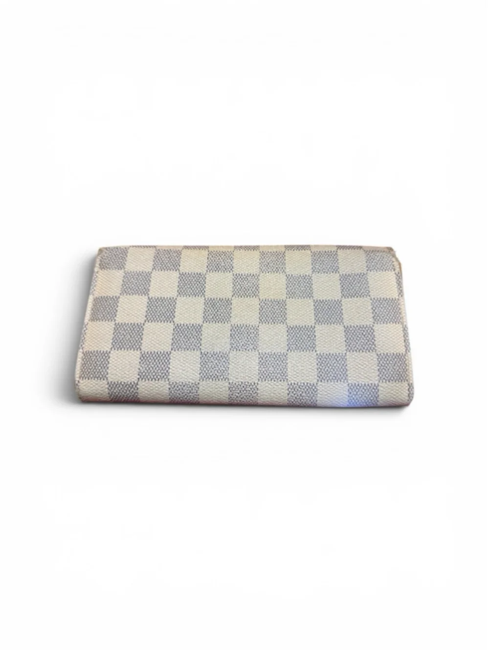 Authentic Louis Vuitton Sarah Damier Azur Long Wallet White Canvas